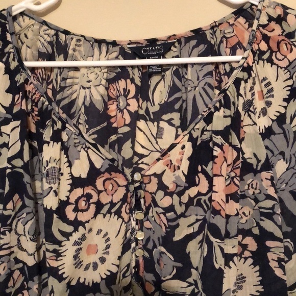 Chaps peasant blouse. Pink/blue. Sm - Picture 2 of 4